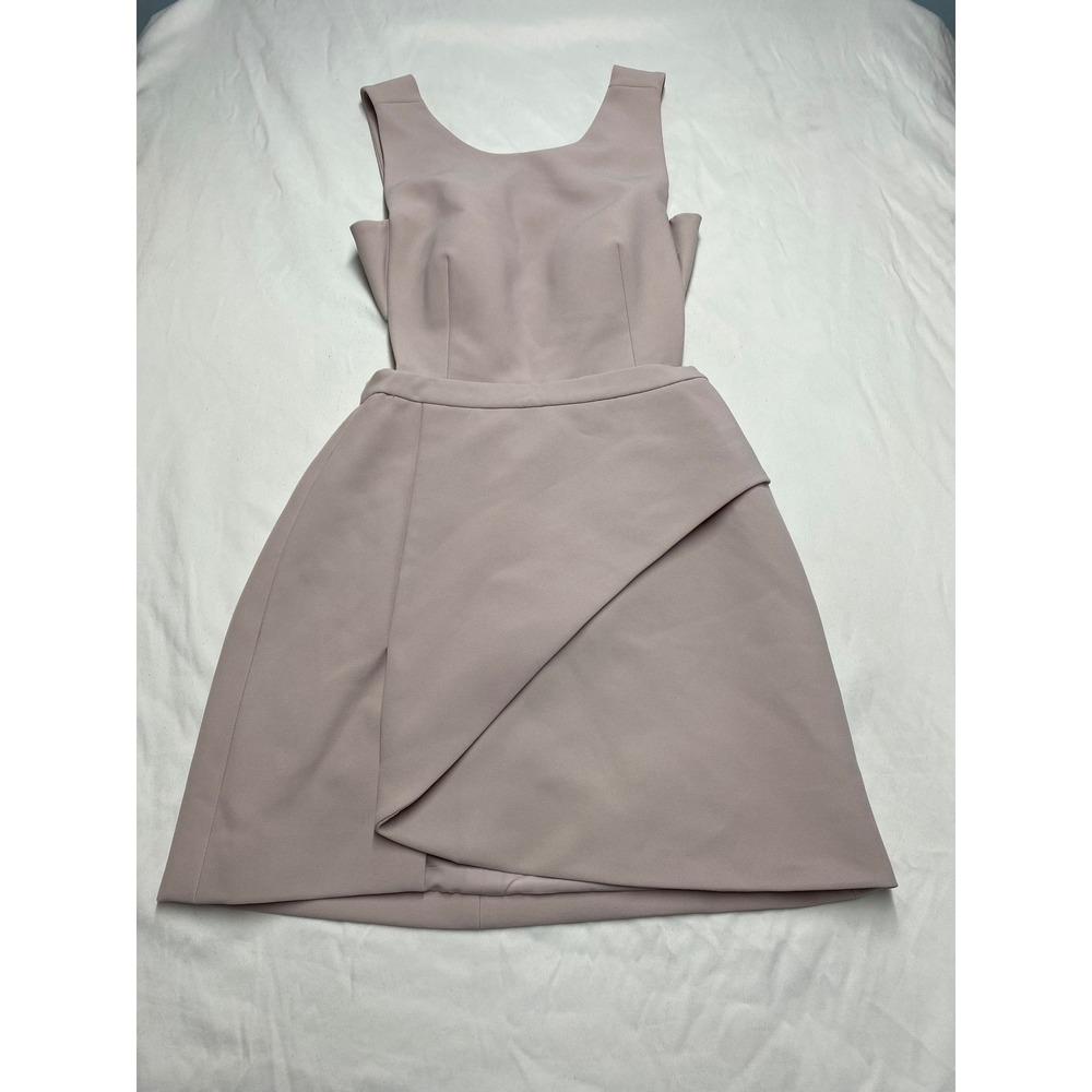 BCBGMaxAzria Mauve Sleeveless Wrap-Panel Mini Dress